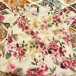 Floral Cutout Sleeve Blouse